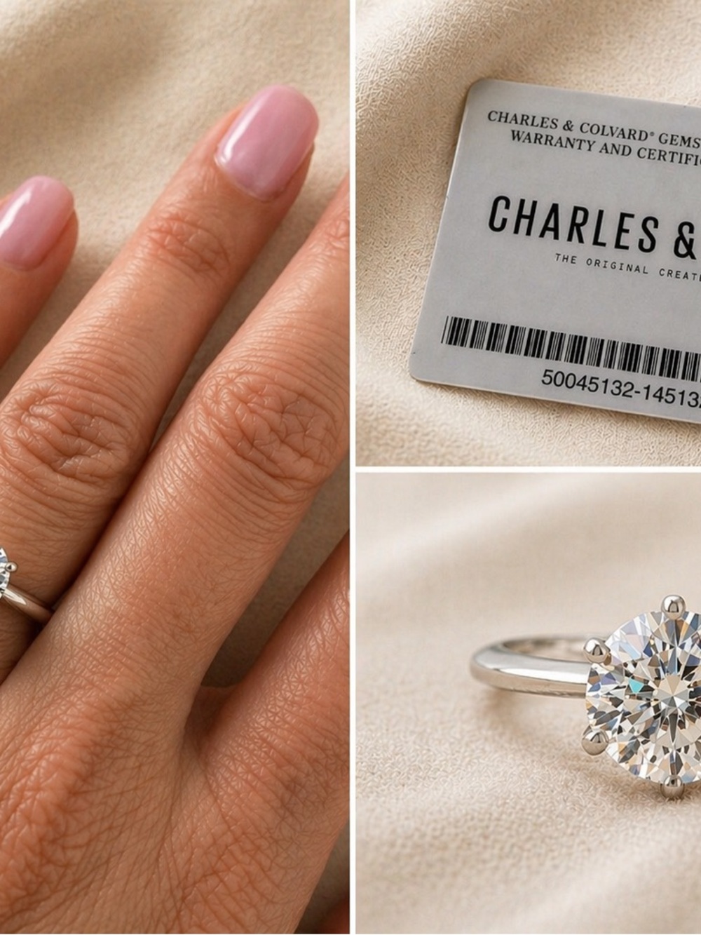 Charles & Colvard Hearts and Arrows Moissanite ring